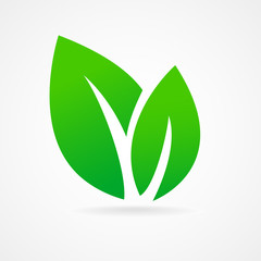 Eco icon green leaf 