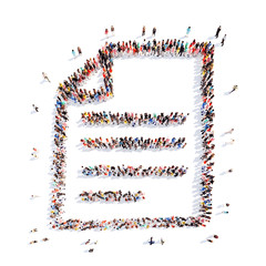 people in the shape of paper with inscriptions.