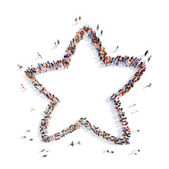  people in the shape of a star.