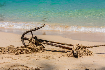 Anchor on a beach for boat anchors