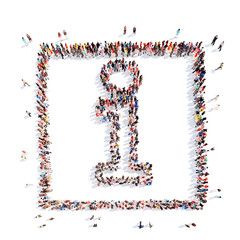 people in the shape of letters i.