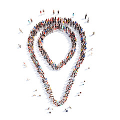 people in the form of a map pointer.