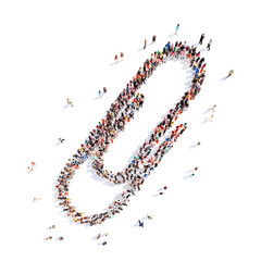 people in the shape of a paper clip.