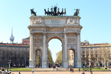 Fototapeta premium Porta Sempione / Arch of Peace w Mediolanie