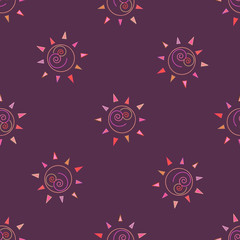 Cartoon sun seamless pattern illustration circle symbol