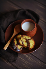 pumpkin cake with chocolate