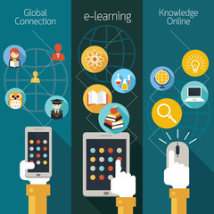School Online, E-Learning, E-Book, Backdrop, Education & Study