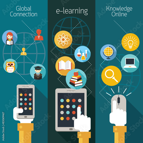 "School Online, E-Learning, E-Book, Backdrop, Education & Study" Stock