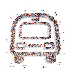  people in the shape of a bus.