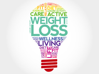 WEIGHT LOSS bulb word cloud, health concept