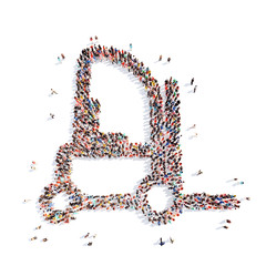 people in the shapeof a truck.