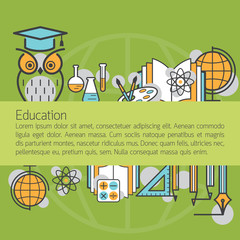 Education Linear Icons Layout Background