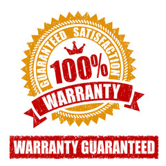 100% Warranty Rubber Stamp