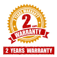 2 Years Warranty Rubber Stamp