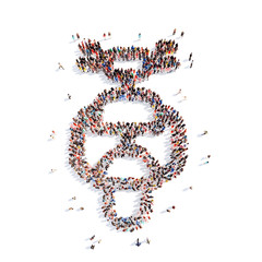 people in the shape of a motorcycle.