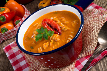 pepper soup also full grain noodles