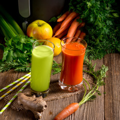 Freshly squeezed vegetable juices