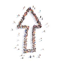 People in the form of arrows.