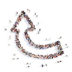 People in the form of arrows.