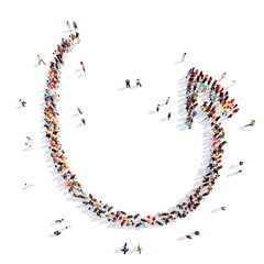 People in the form of arrows.