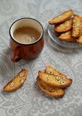 cantucci hazelnut and a Cup of coffee 