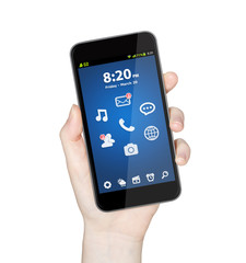 Hand with mobile phone