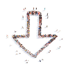 People in the form of arrows.