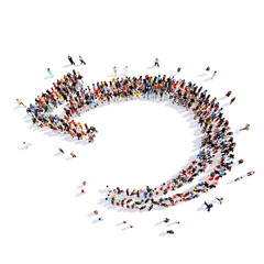 People in the form of arrows.