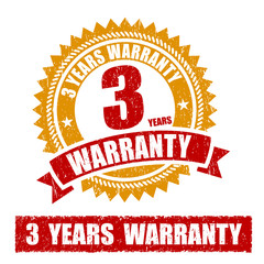 3 Years Warranty Rubber Stamp