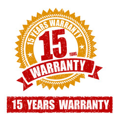 15 Years Warranty Rubber Stamp