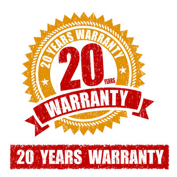 20 Years Warranty Rubber Stamp