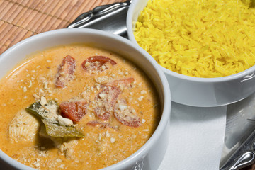 Thai Massaman curry with yellow rice