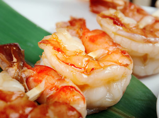 Japanese skewered  royal prawn