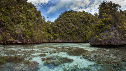 Limestone island in the lagoon,Raja ampat,Indonesia 01