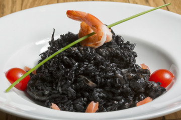 Squid in black ink sauce