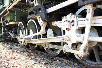 rusty old locomotive wheels