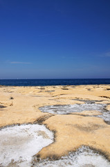Zone de sel sur la côte de Sliema