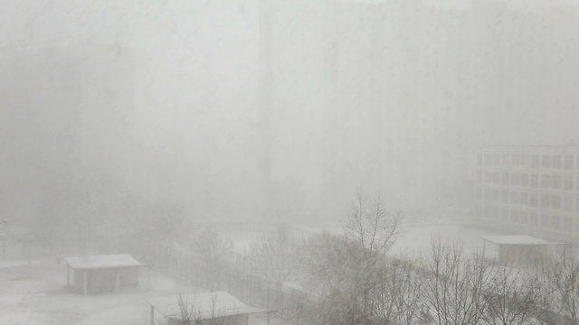 very heavy snowfall in the Moscow
