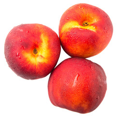 Nectarine fruits over white background