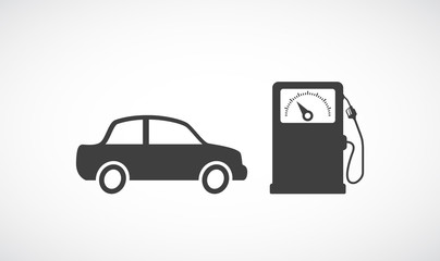 fuel gas station icon with car