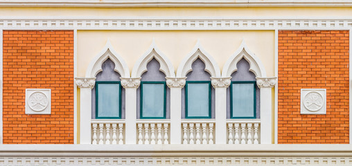 The vintage exterior design in European style of retro building