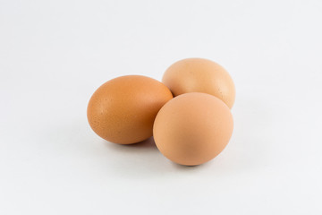 Eggs isolated on white background