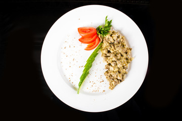 Mushrooms with fresh vegetables
