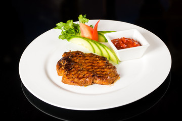 Meat steak with potatoes
