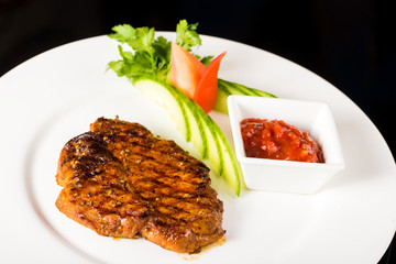 Meat steak with potatoes
