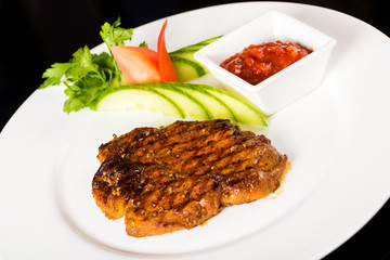 Meat steak with potatoes
