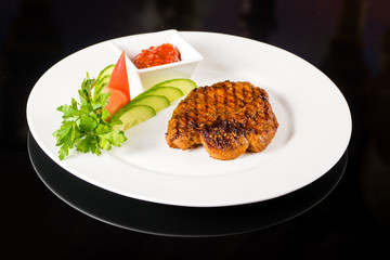 Meat steak with potatoes
