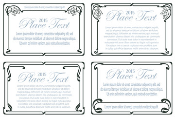 Vector abstract label from bound plants and flowers