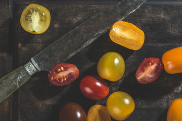Multicolored cherry tomatoes