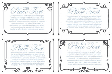 Vector abstract label from bound plants and flowers